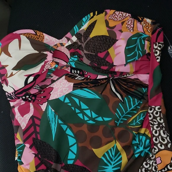 NWT Bleu Rod Beattie Run Wild Draped Tankini Top & Sarong Bikini Bottom 8